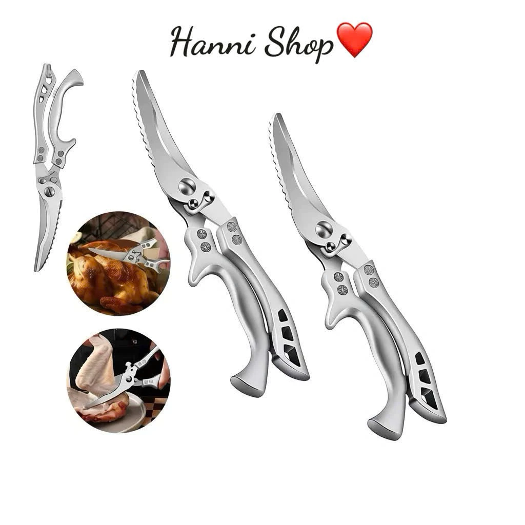 Kéo làm bếp đa năng siêu sắc, kéo cắt gà trợ lực cắt siêu nhẹ HanniShop