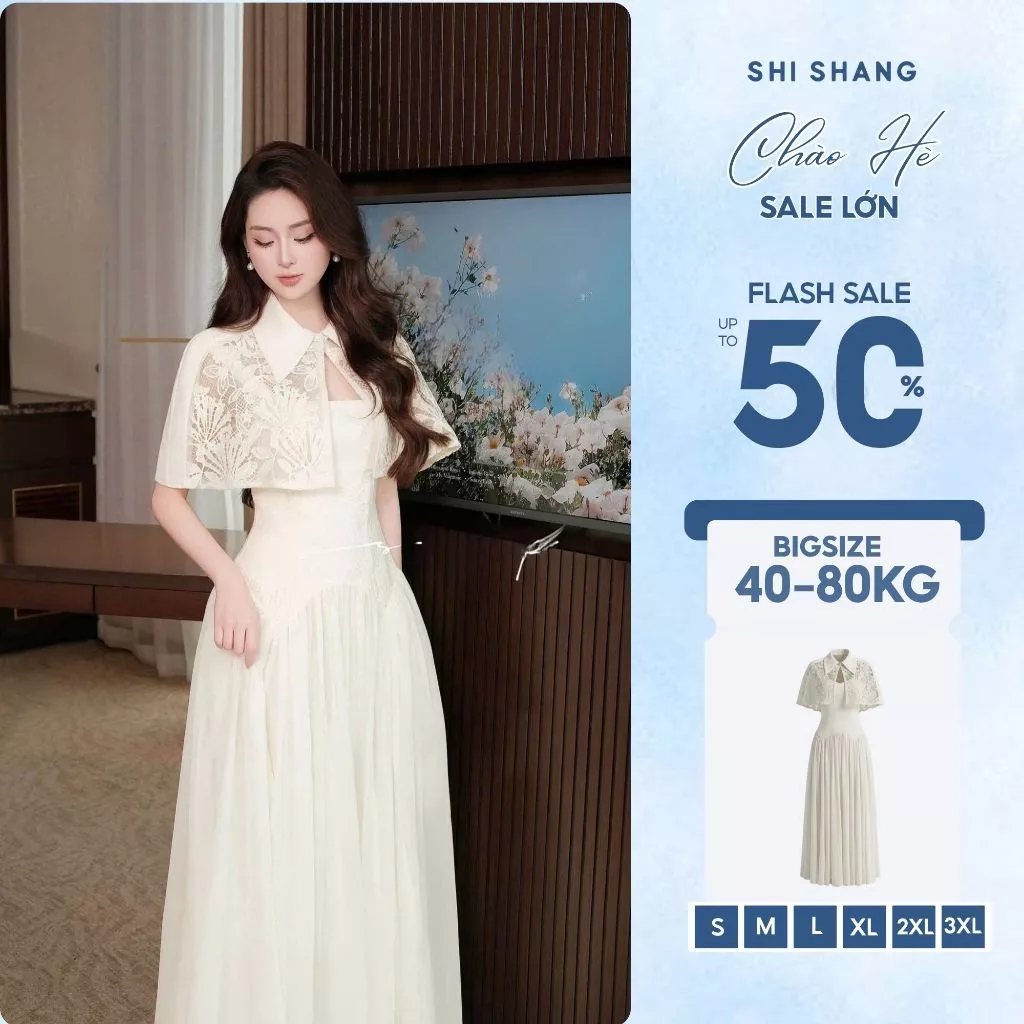 Set Váy Tơ Kèm Choàng Thanh Lịch, Set Váy Dự Tiệc Cao Cấp By Shi Shang