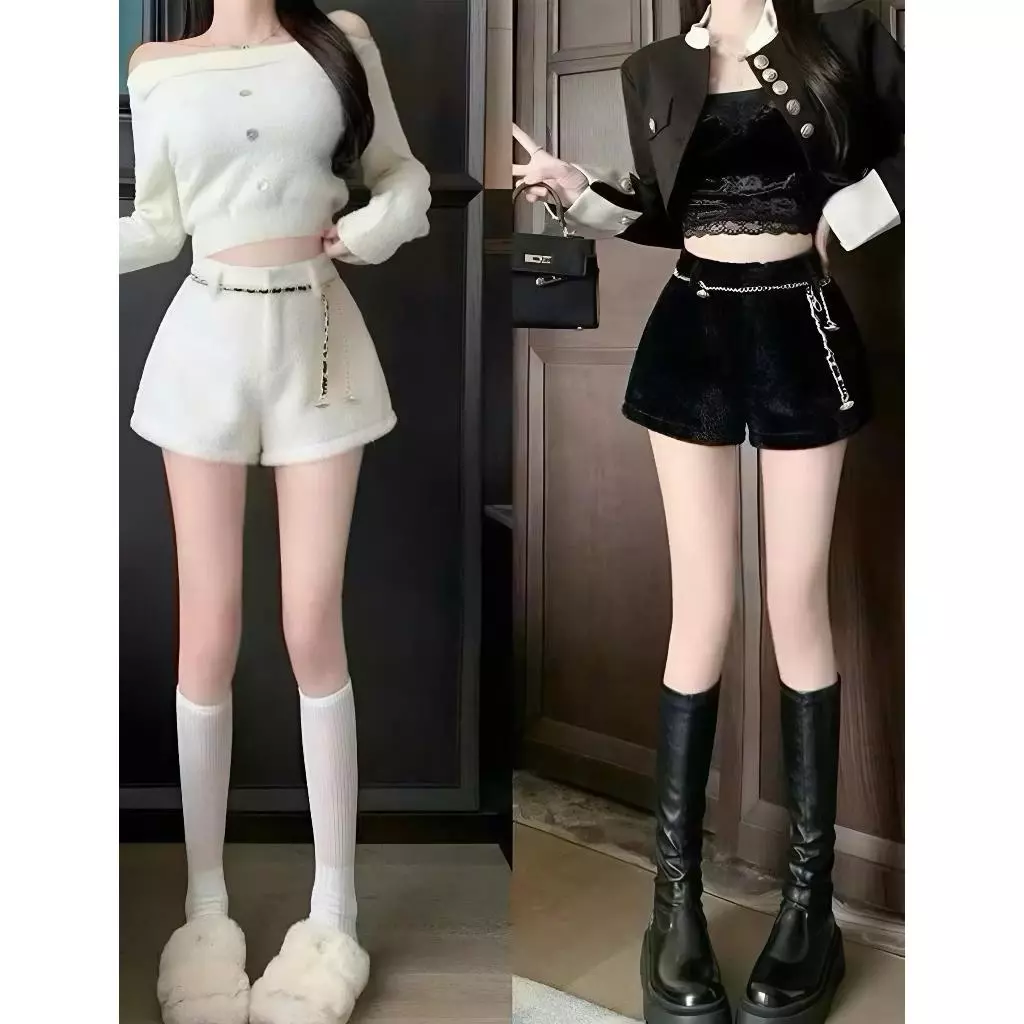 [ HÀNG QCCC L1 Tặng Kèm Đai ] Quần Short Lông Thỏ Hai Màu Trắng Đen ,  Phong Cách Thời Trang Hiện Đại Cho Phái Đẹp A279
