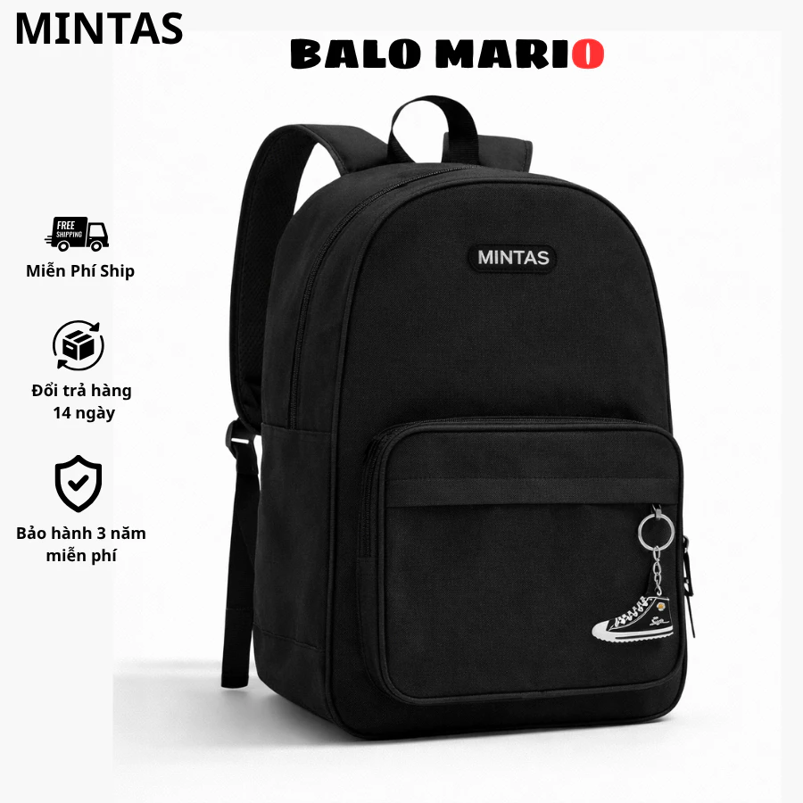Balo Nam Nữ Thương Hiệu MINTAS Kiểu Dáng Basic Đi Học Đi Chơi MT06.
