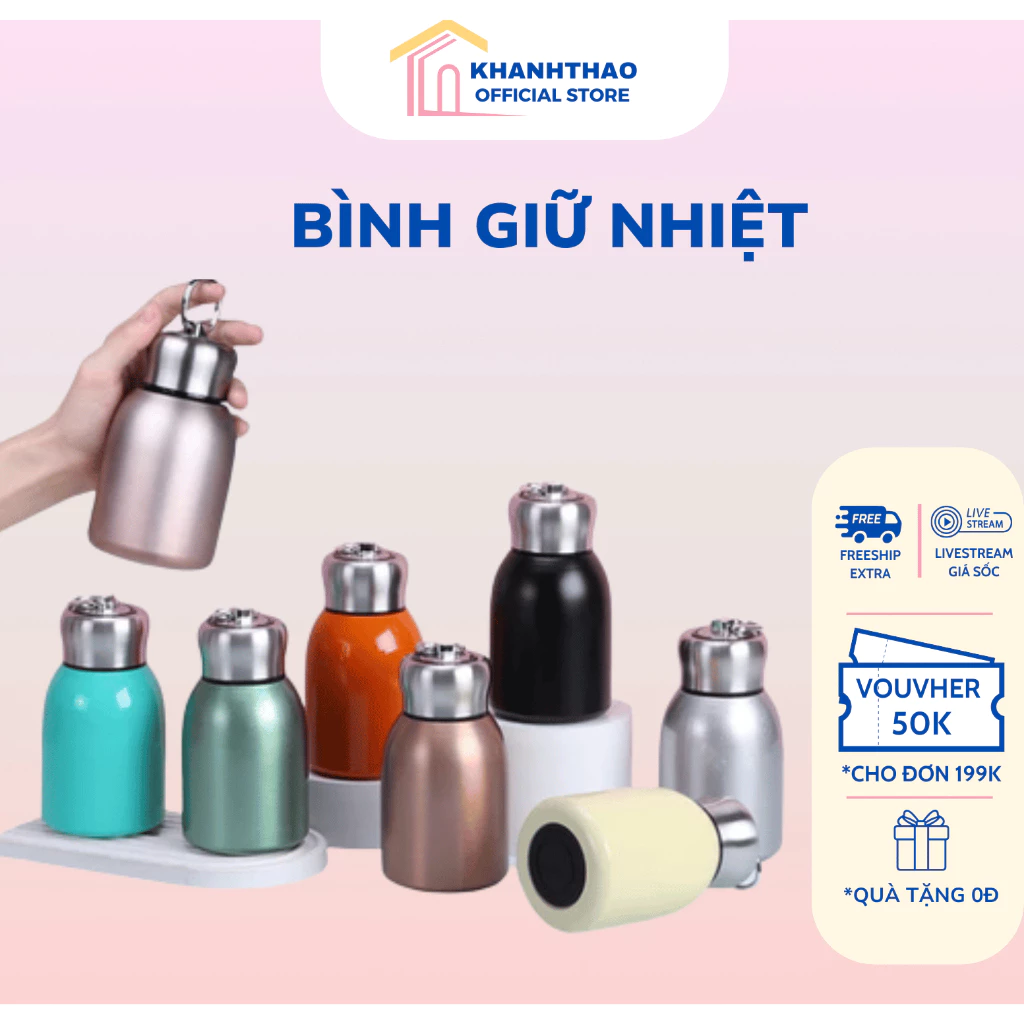 Bình Giữ Nhiệt Mini DIDOOGLT 300ML – Inox SUS 304, Có Quai Xách, Giữ Nhiệt 6H, Nhỏ Gọn Tiện Lợi