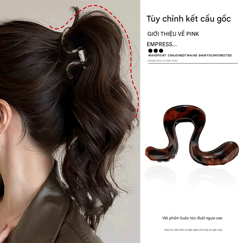 Kẹp Tóc Nữ Cố Định Tóc Đuôi Ngựa Cao Kẹp Càng Cua Cao Cấp Kẹp Tóc Phồng Sau Gáy Không Xẹp Kẹp Cá Mập