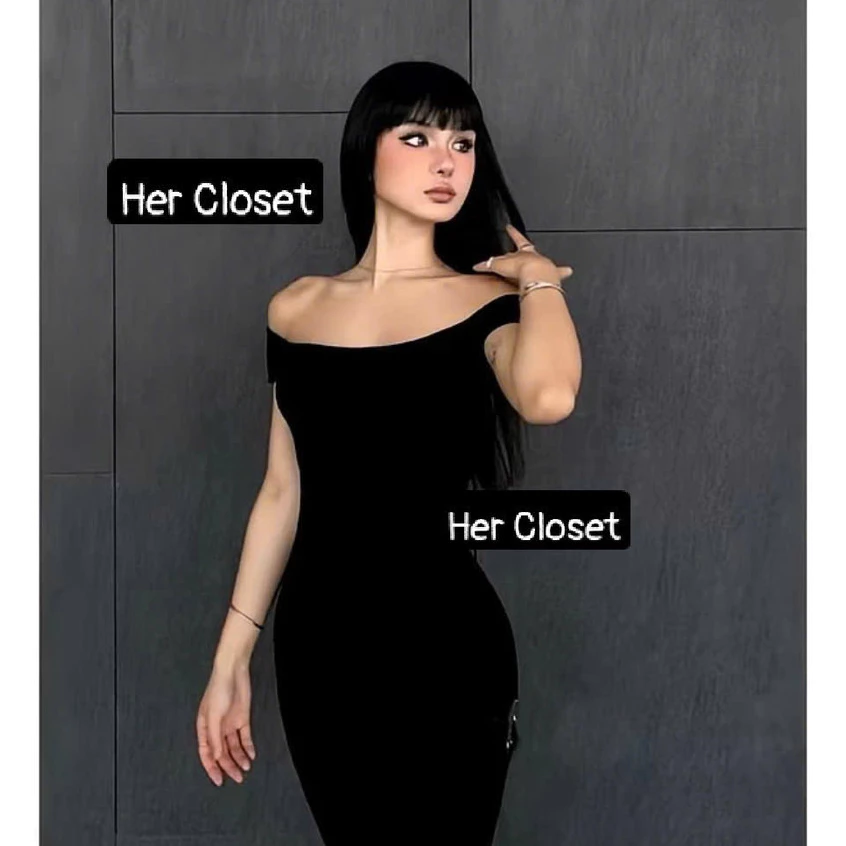 [HÀNG THIẾT KẾ] Váy trễ vai dáng dài, váy body sang chảnh, đầm trễ vai, đầm body dáng dài, đầm đi tiệc, váy trơn,sẵ.....