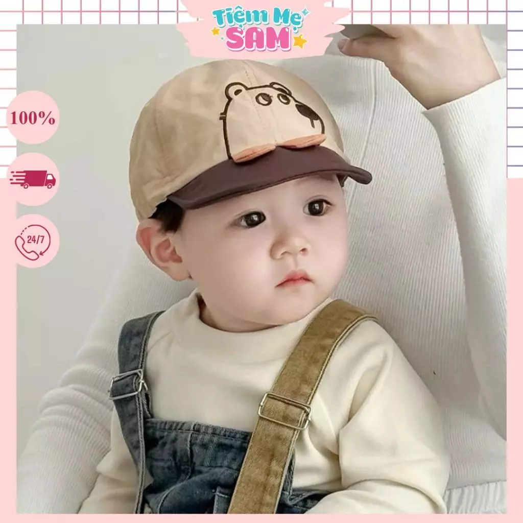 Mũ lưỡi trai mùa xuân hè vành mềm chống che nắng cho bé trai bé gái 10-30 tháng tuổi (MUG07)