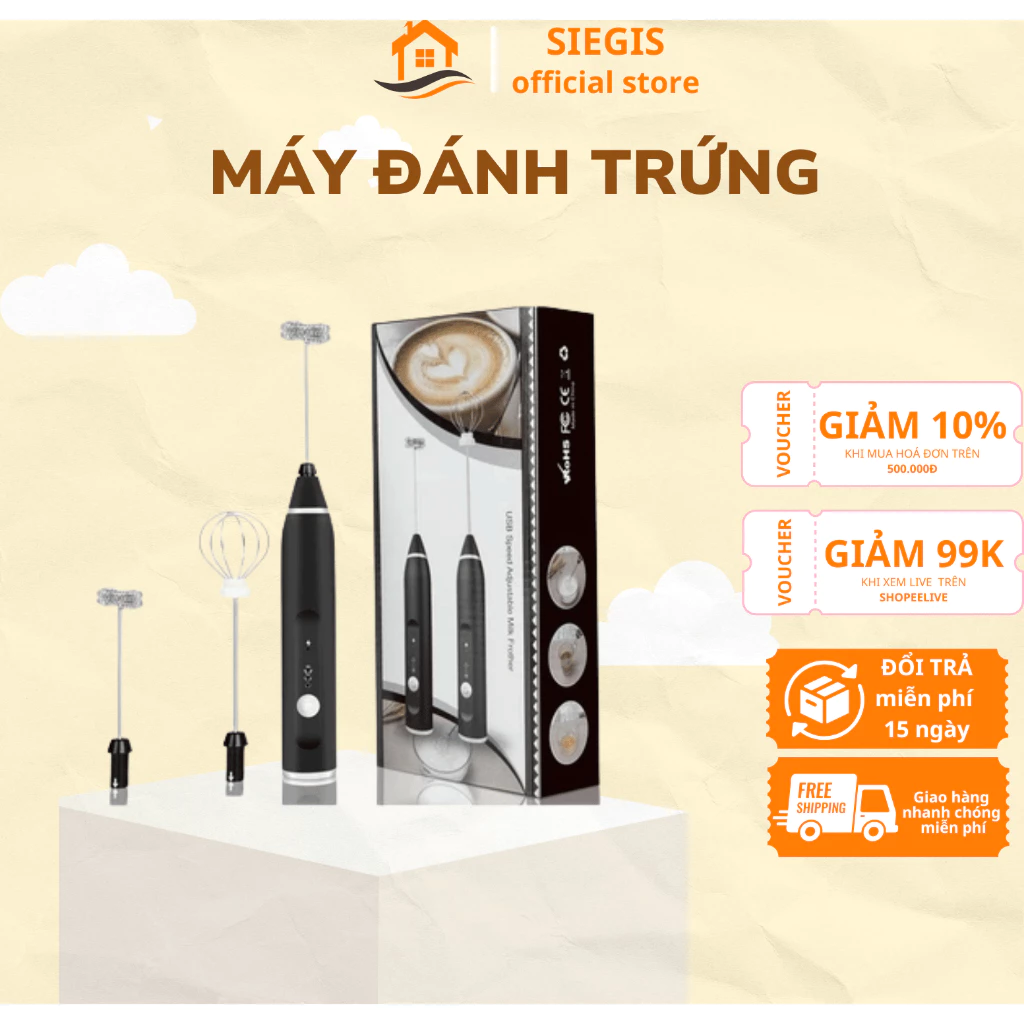 Máy Đánh Trứng Cầm Tay DIDOOGLT – Tạo Bọt Cà Phê 3 Cấp Độ, Sạc USB, Mini Tiện Lợi