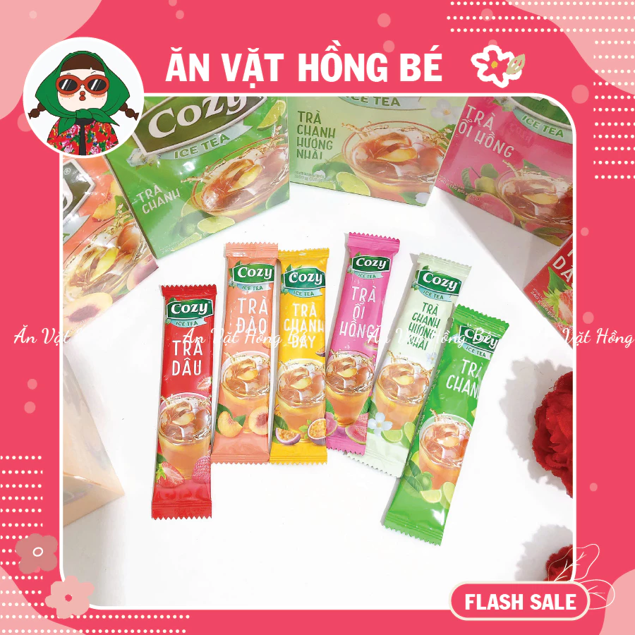 [5 GÓI] Trà Cozy Hoà Tan Ice Tea với vị Đào, Ổi Hồng, Vải thơm mát, giải nhiệt mùa hè