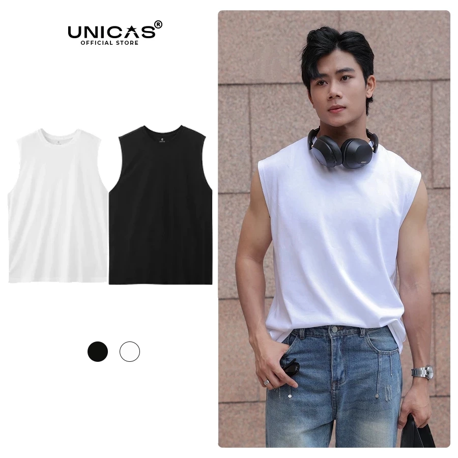 Áo Tanktop UNICAS Form Rộng Chất Vải 100% Cotton Thoáng Mát Phù Hợp Chơi Thể Thao Hay Mặc Hằng Ngày