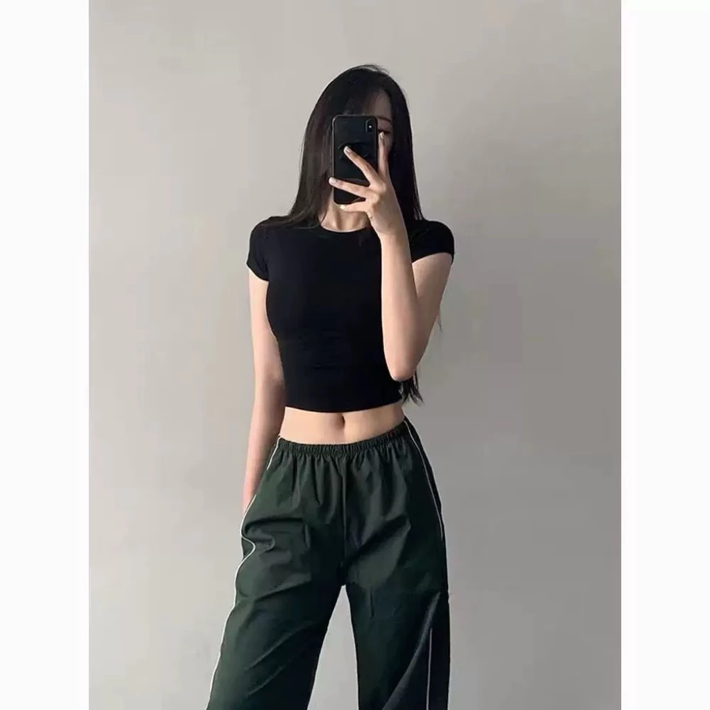 PQ06-Áo thun cổ tròn(cổ thấp) crotop ôm tay ngắn basic chất bozip cá tính sexy - PQ store
