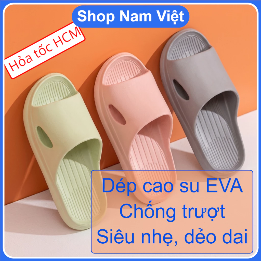 Dép Nhà Tắm Cao Su EVA Chống Trượt, Siêu Nhẹ, Dẻo Dai
