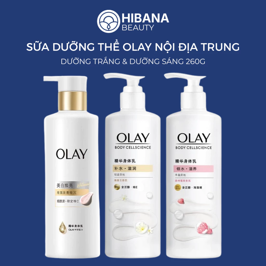 Sữa Dưỡng Thể OLAY Hương Nước Hoa Dưỡng Ẩm Chuyên Sâu Với Vitamin Pro B5+/Sáng Da Với 5% Niacinamde & Vitamin C