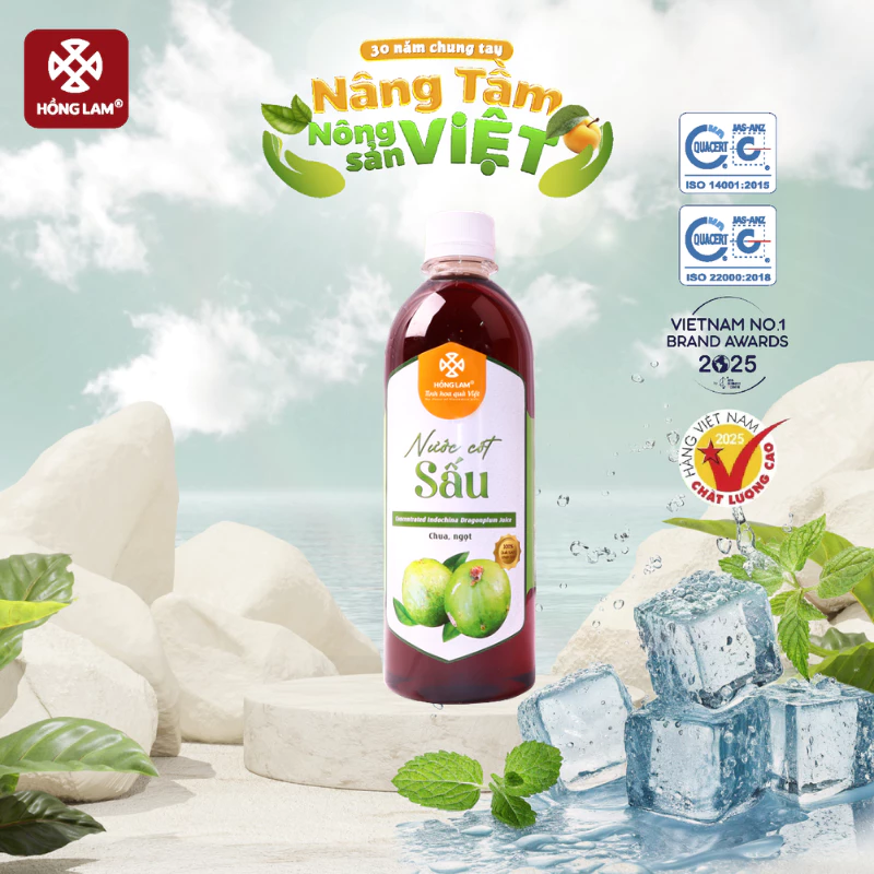 Nước cốt sấu Hồng Lam chai (500ml). Có vị chua, ngọt