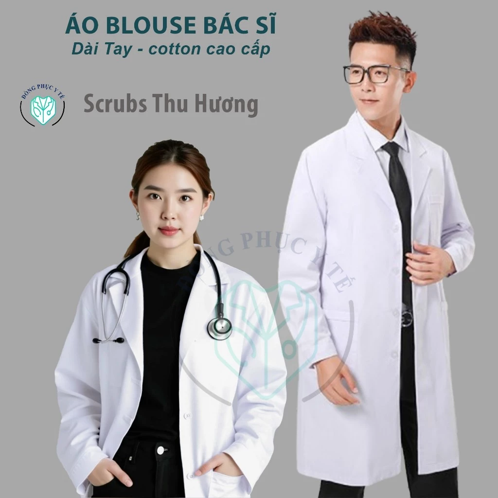 Áo Blouse Bác Sĩ Dáng Dài Nam/Nữ KTV- Hương Scrubi+