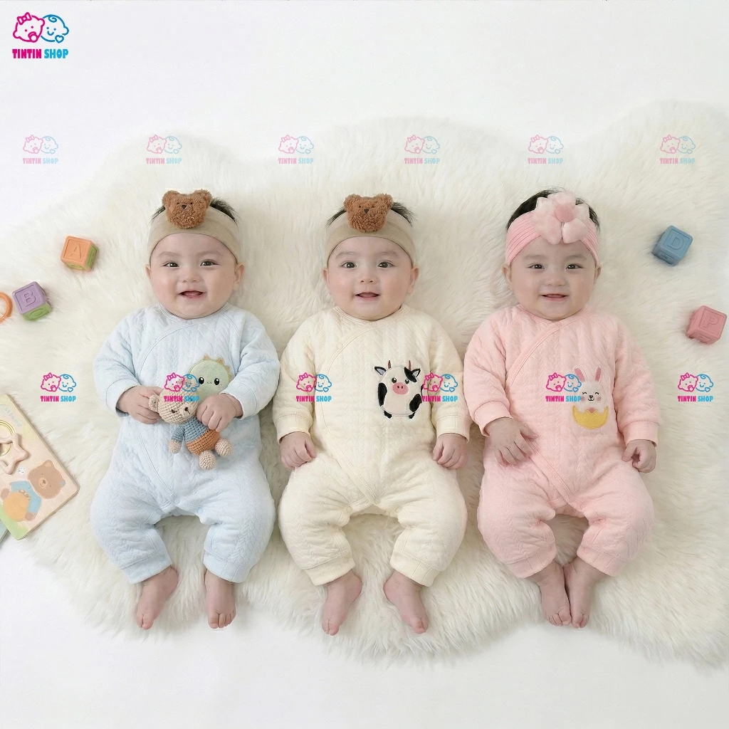 Body trần bông yutaka Bodysuit ấm áp cho bé trai bé gái mặc thu đông Hàng Quảng Châu SLTB16