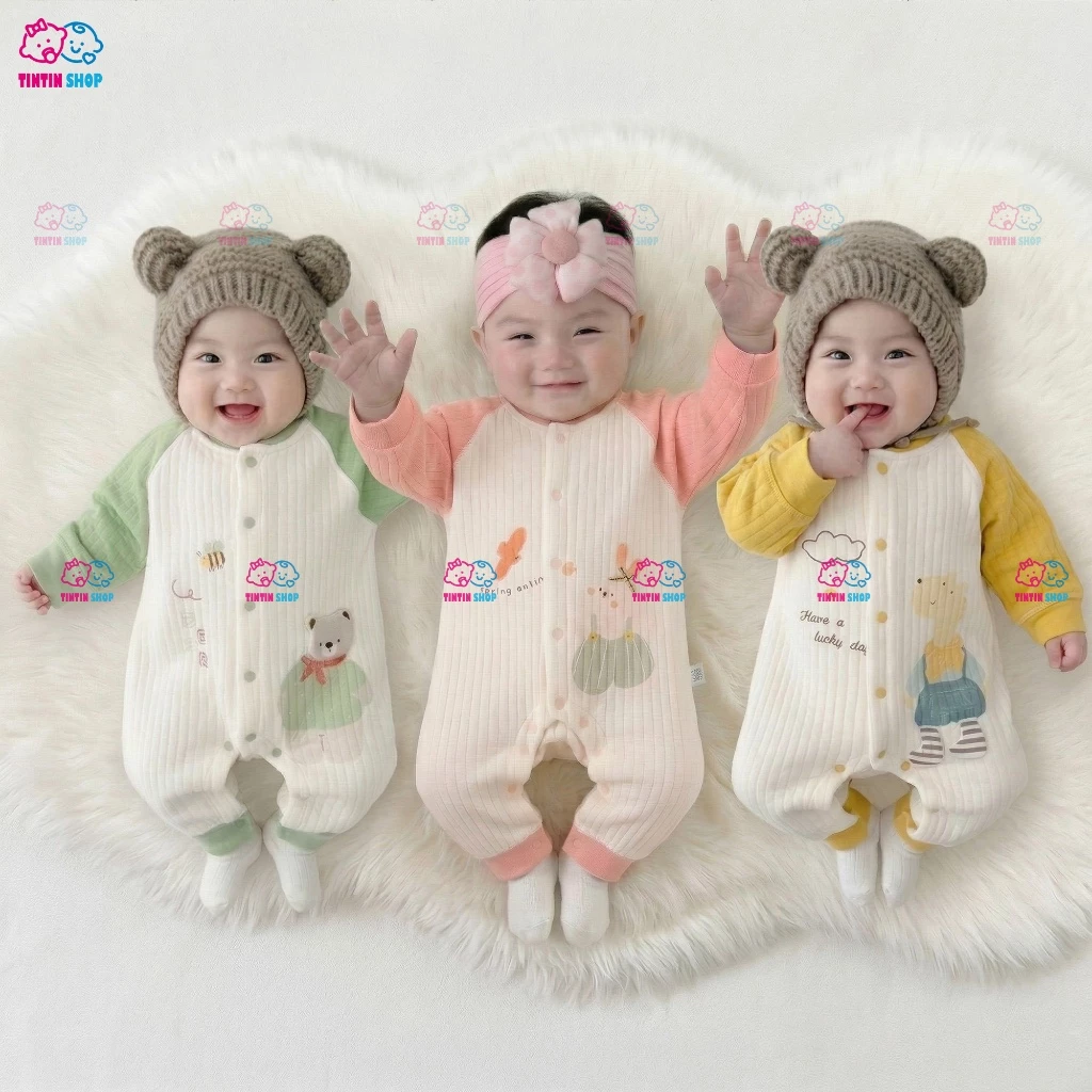Bodysuit cho bé trần bông mặc mùa đông hàng cao cấp cho bé cho bé Trai bé gái 3-12 tháng SLTB22