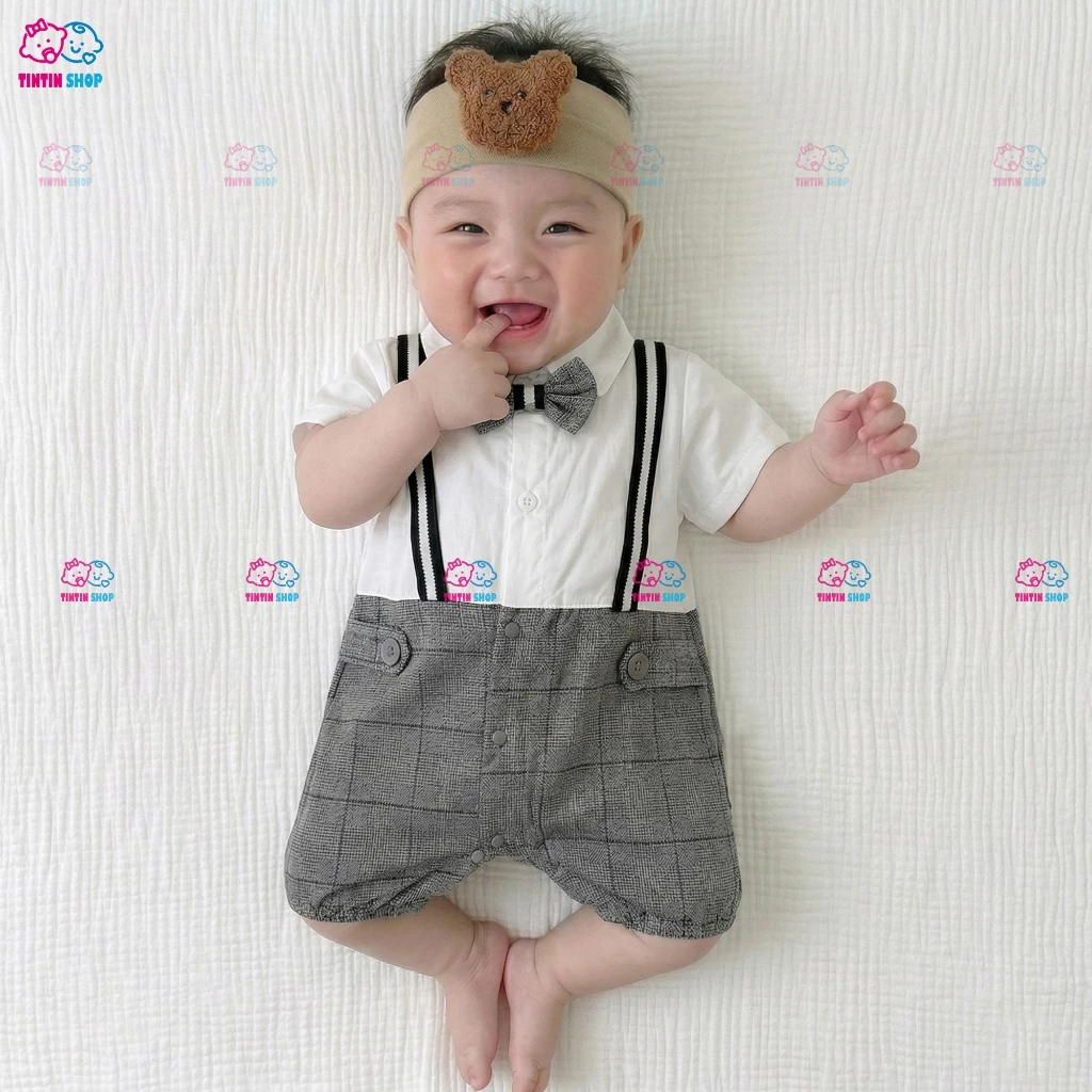 Body công tử ngắn tay Bodysuit liền thân cho bé trai mặc dự tiệc, thôi nôi chụp ảnh SLH232