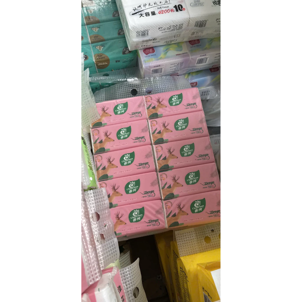GIẤY HƯƠU CHUNCHUN SỈ 1 CÂY=10XÁCH(100bịch nhỏ)