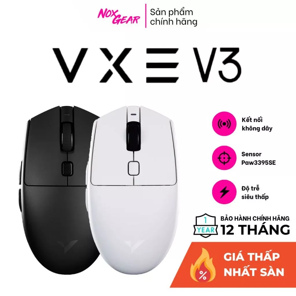 Chuột Không Dây VXE V3 3 Mode Dành Cho Chơi Game Và Văn Phòng - Bảo Hành 1 Năm