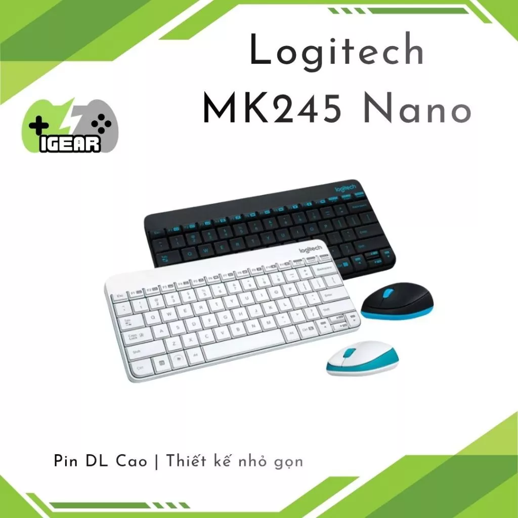 Bộ Chuột Và Bàn Phím Không Dây Logitech MK245 Nano - Chính hãng bảo hành 12T