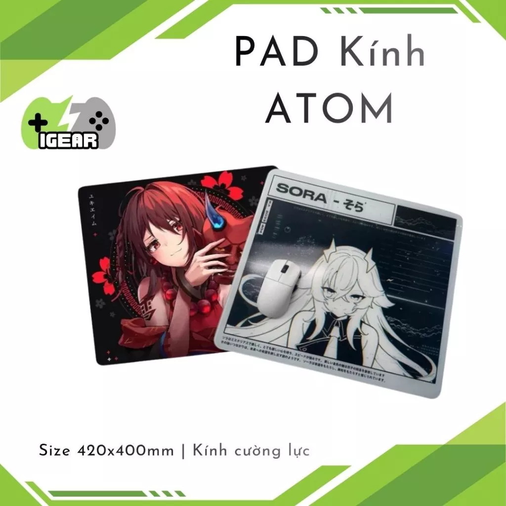 Lót chuột kính cường lực Atom - Speed