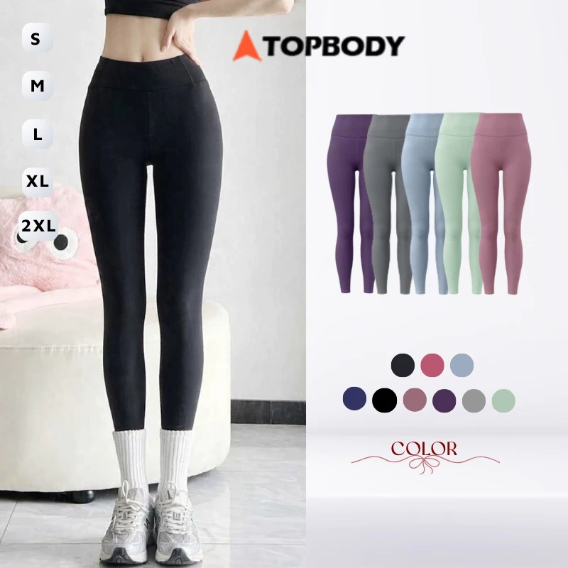 Quần tập gym yoga legging nữ cạp cao TOPBODY vải 2 lớp nâng v3 tôn dáng cao cấp - QUAYG01