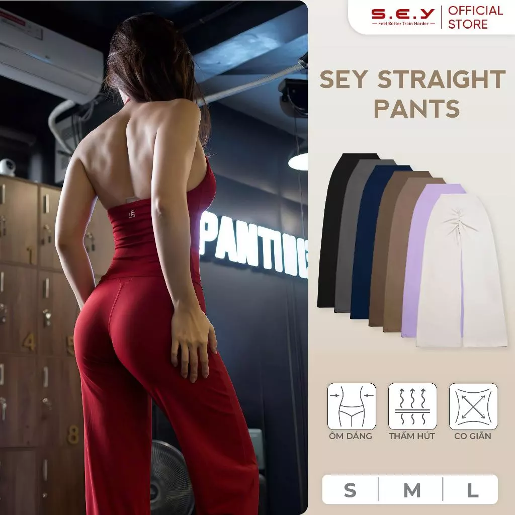 Quần Ống Suông Nữ SEY Straight Pants, Quần ống rộng, Chất liệu cao cấp, Thoải mái, Kiểu dáng đứng