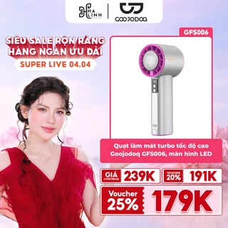 [VHL x Goojodoq] Quạt cầm tay mini Goojodoq tốc độ cao, điều chỉnh vô hạn,làm mát nhanh với miếng đệm chườm lạnh