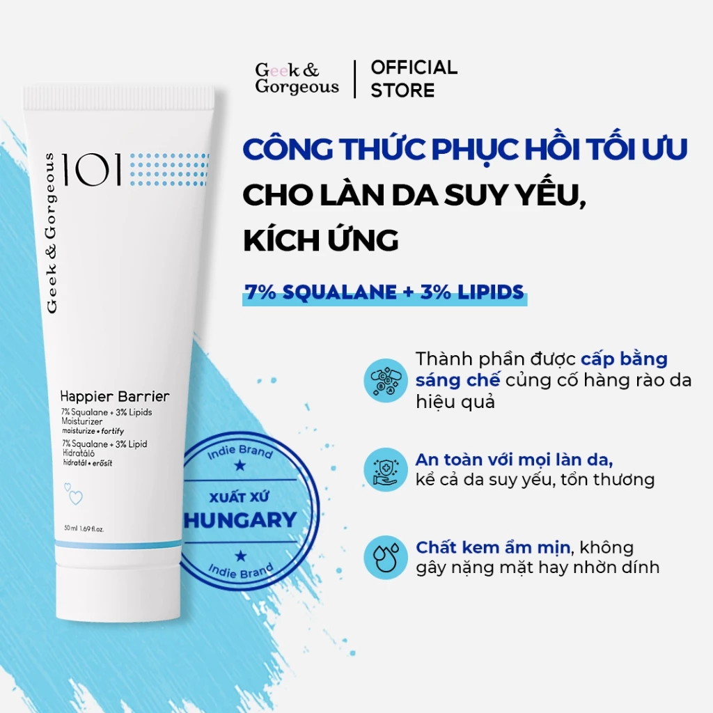 Kem Dưỡng Phục Hồi, Giảm Kích Ứng Geek&Gorgeous Happier Barrier 50ml