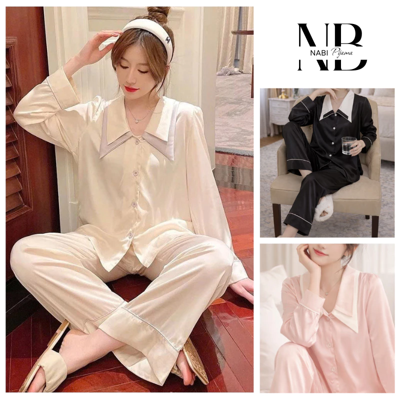 Bộ Ngủ Lụa Dài Tay Quần Dài, Pijama Mềm Mại Thoải Mái, Cao Cấp