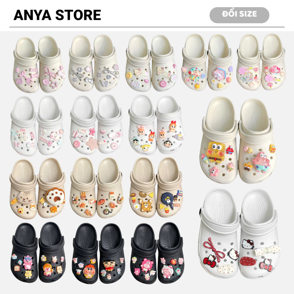 [ TẶNG CHARM ] Dép Sục Quai Hậu Thời Trang Chất Liệu EVA Không Mùi Êm Nhẹ Size 36 - 43 Không Thấm Nước - QH3 ANYA STORE