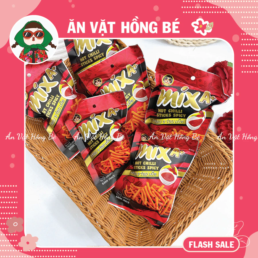 [10 Gói] Bánh Snack MIX A+ Tăm Phô Mai Thơm Ngon, Snack Que Tăm Cay, Đồ ăn vặt