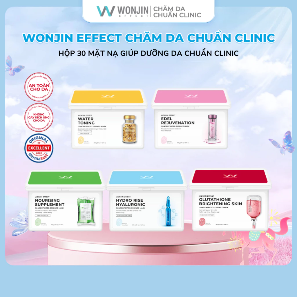 [DEAL HOT] Hộp 30 Mặt Nạ Giúp Dưỡng Da Chuẩn Clinic Mỗi Ngày WonJin Effect Mask 350g (hộp 30 Mask)