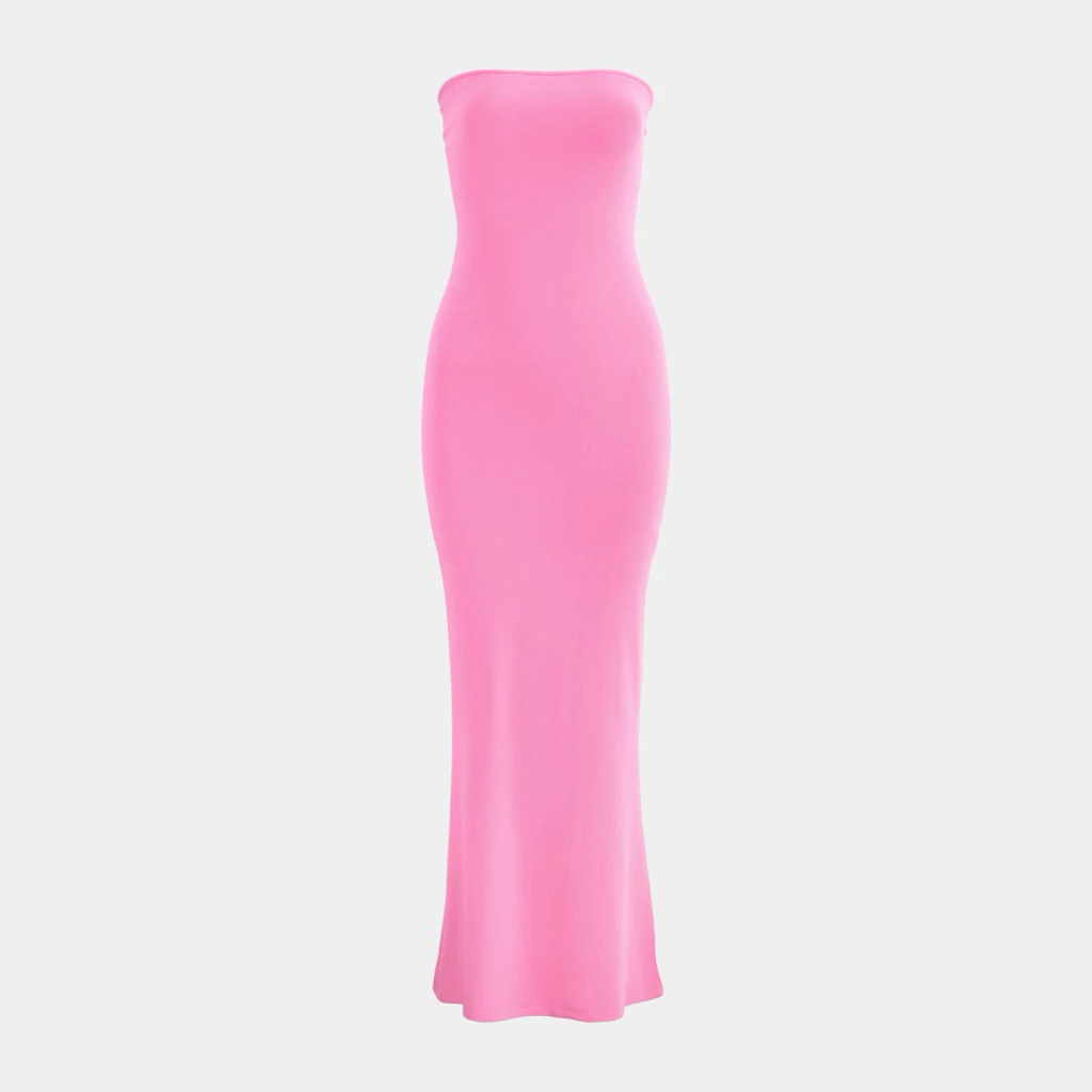 ( SUMMER DRESS ) Đầm hồng dài cột ở lưng, phù hợp cho mùa hè | BAHYCHIC