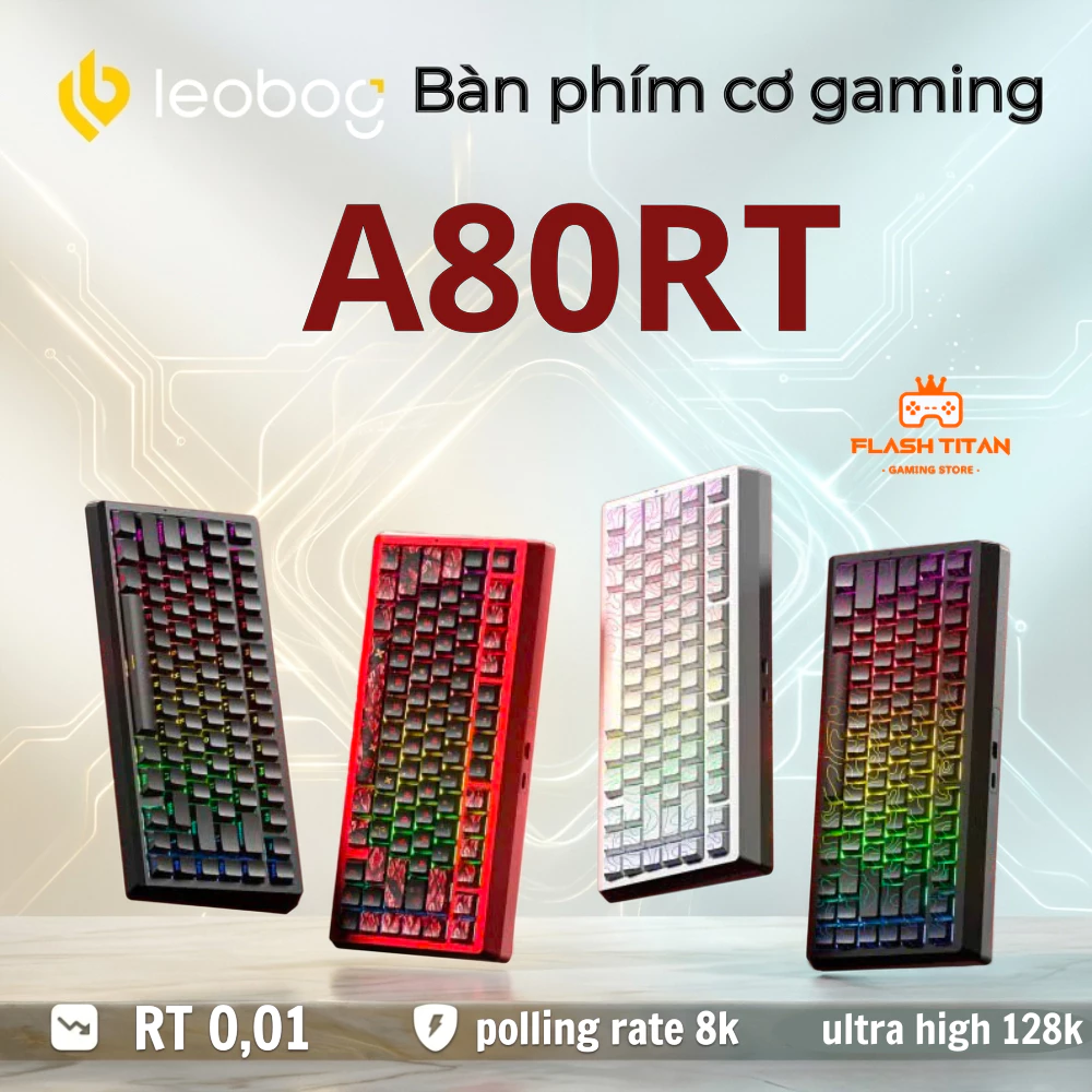 Bàn Phím Cơ Gaming Leobog A80RT HE - Bàn phím Rapid Trigger 8k Polling Rate - RT 0.01mm - Led RGB