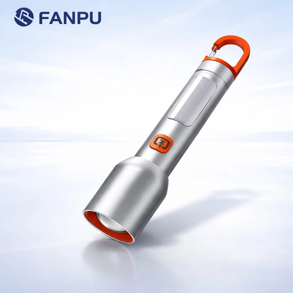 Đèn Pin Cầm Tay Thu Phóng Tiêu Cự, Đèn LED Có Móc Treo Đa Năng Siêu Sáng, Đèn Tuần Tra, Câu Cá