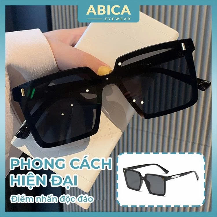 Kính râm mát nữ nam mắt kính không độ chống UV400 tia bức xạ phong cách Hàn Quốc thời trang cao cấp đẹp giá rẻ ABICA 256