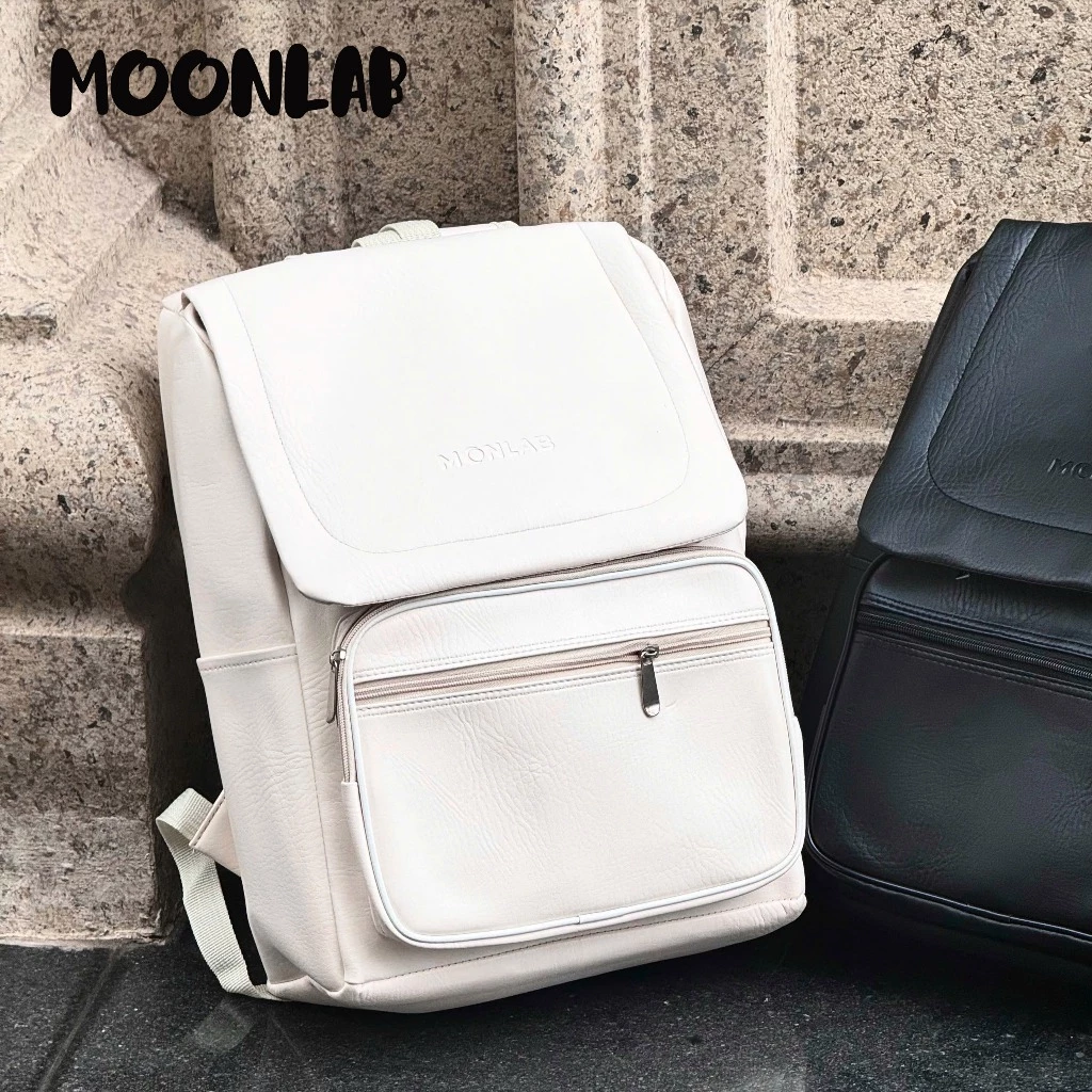 Balo đi học đi làm MOONLAB vải da PU cao cấp chống nước đựng vừa laptop 15.6inch MS:ML69