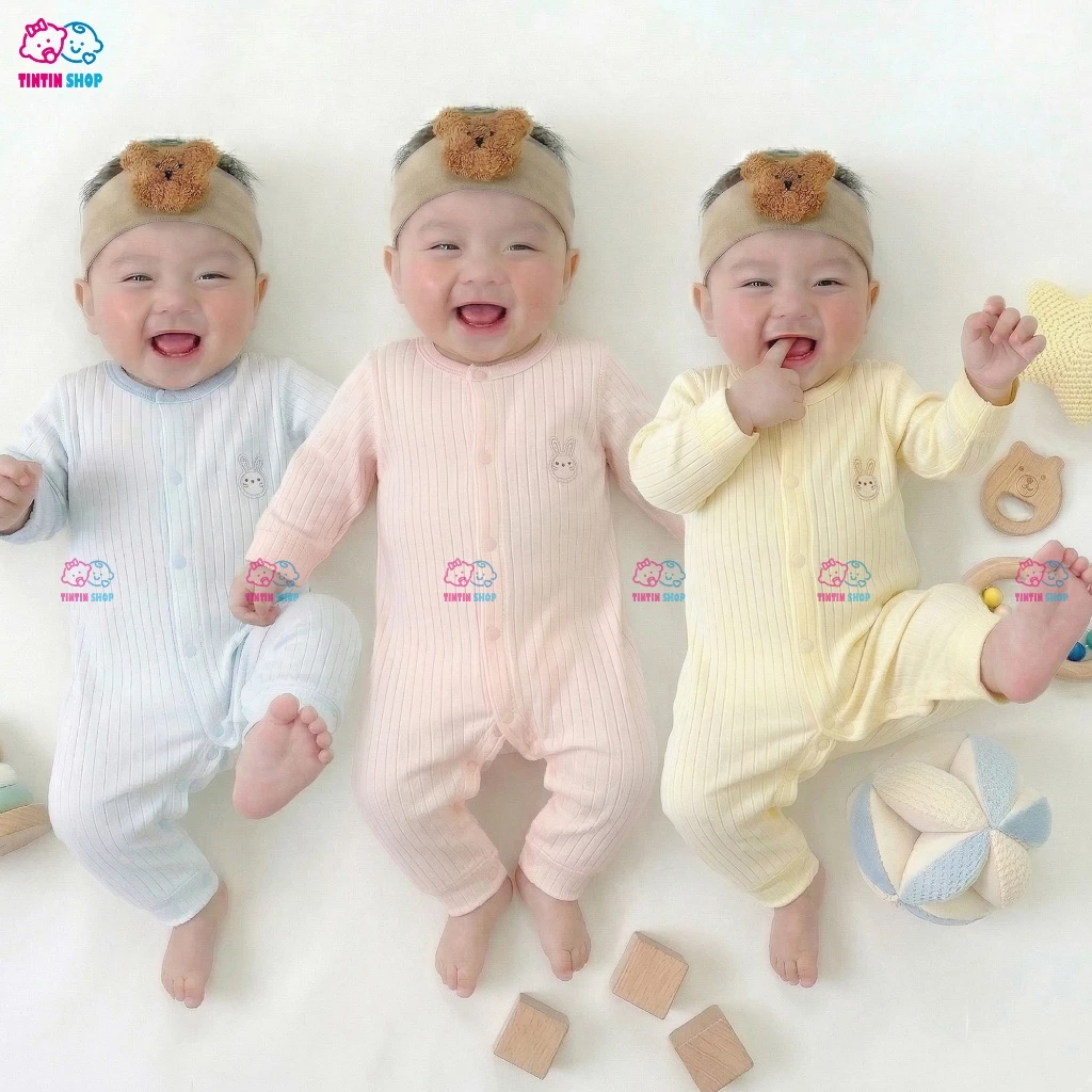 Bodysuit Body dài tay cotton cao cấp cho bé trai bé gái hàng Quảng Châu xuất Hàn SLT37