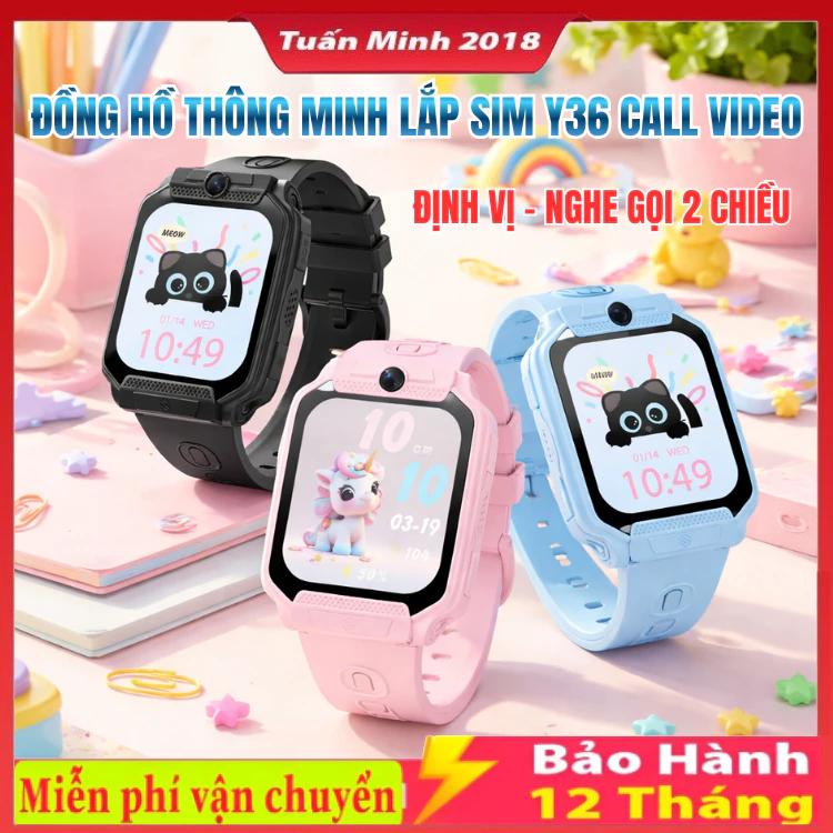 [Gọi VIDEO sim 4G] Đồng Hồ Thông Minh Y36 / Y92 / P60 PLUS Lắp Sim Nghe Gọi , Định Vị Cảnh Báo Nguy Hiểm Chống Nước PX7