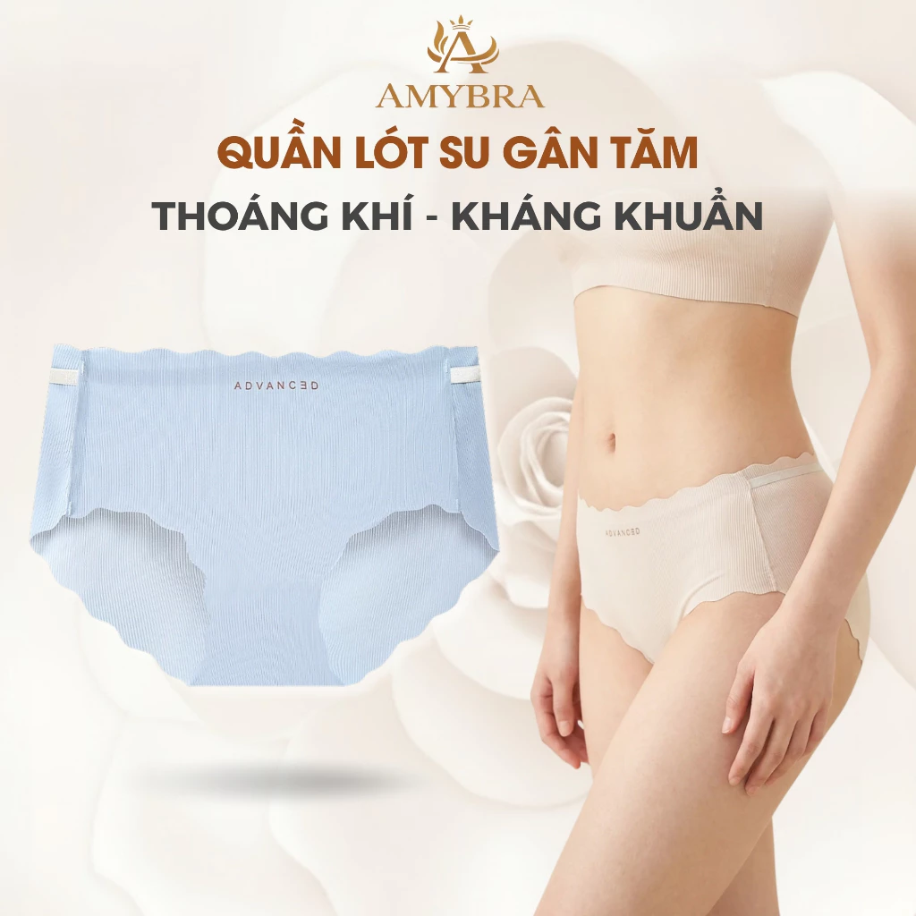 Quần Lót Nữ Mềm Mịn, Quần Lót Su Cao Cấp Cạp Vừa Đáy Ép Thoáng Mát AMYBRA L8368