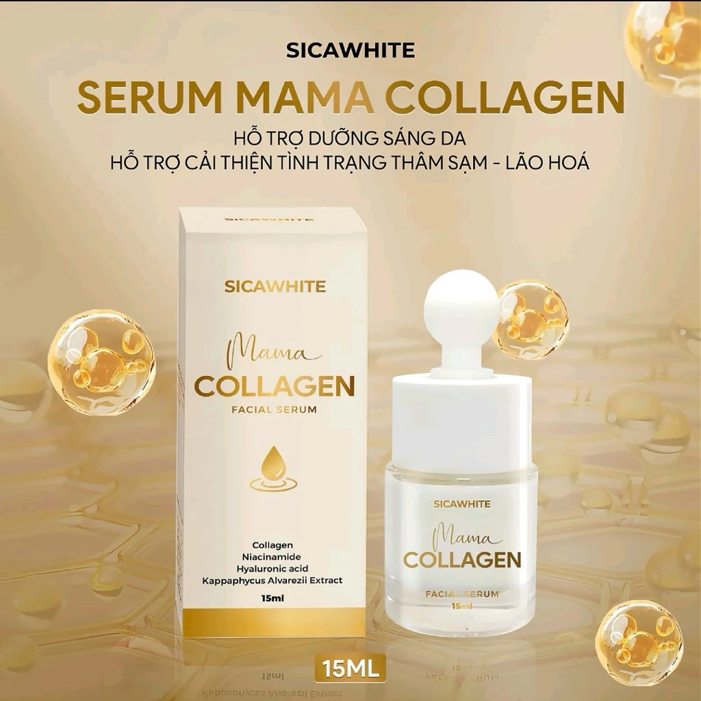Tinh Chất Serum Mama Collagen (15ml) Hỗ Trợ Dưỡng Sáng Da, Hỗ Trợ Cải Thiện Tình Trạng Nám, Thâm Sạm - SICAWHITE