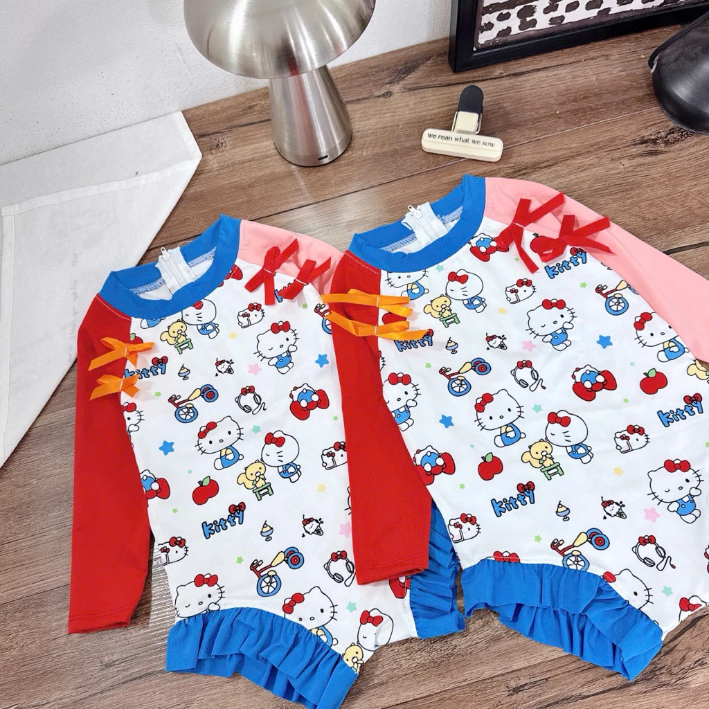 Áo Bơi Liền Thân Cho Bé Gái T04 , Bộ Đồ Cho Bé Mặc Đi Chơi , Đi Bơi 7-27kg