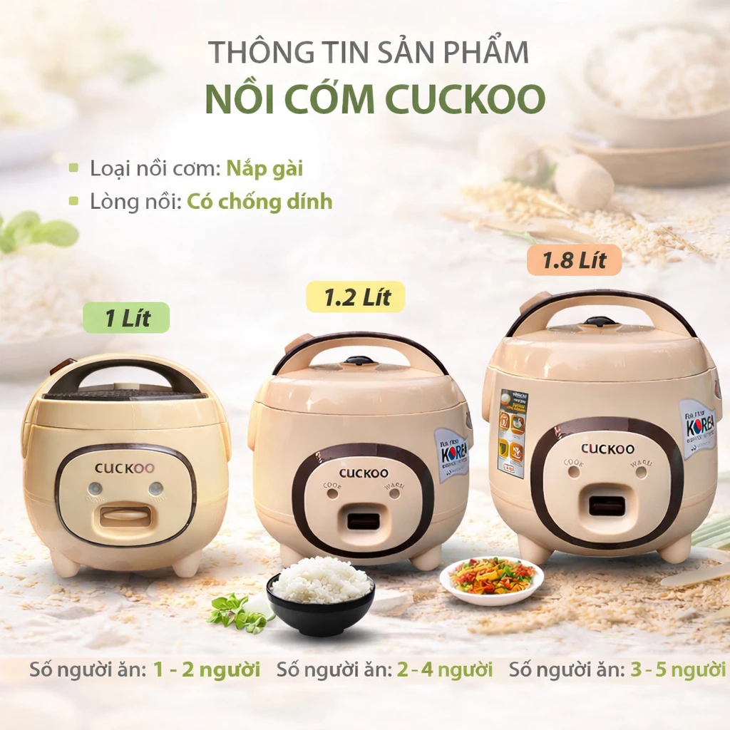 Nồi Cơm Điện CUCKOO CR380 dung tích 1L 1.2L 2.2L , Nồi cơm điện giá rẻ kiểu dáng Con Lợn
