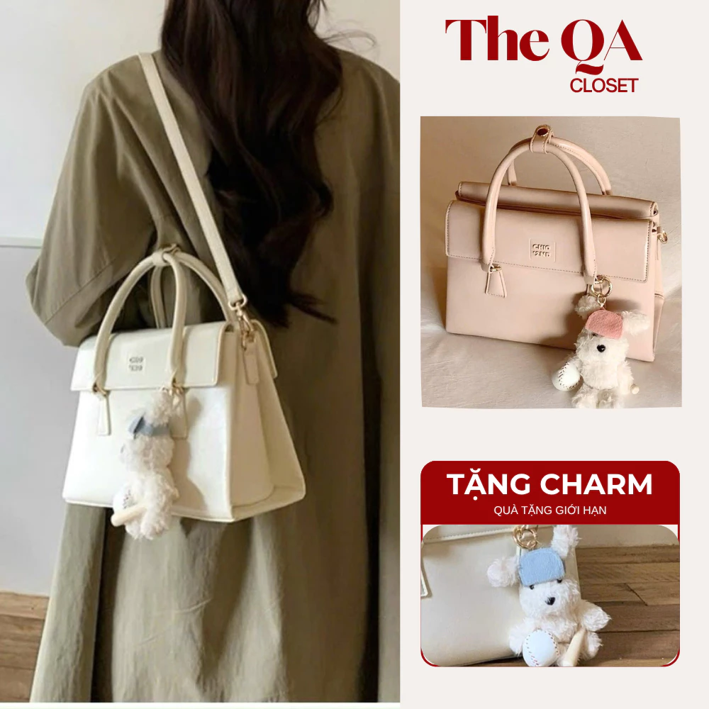 [GIẢM 25K] Túi Xách Nữ Đeo Chéo Da PU Cao Cấp Phong Cách Hàn Quốc Túi Công Sở Thời Trang Kèm Gấu Bông