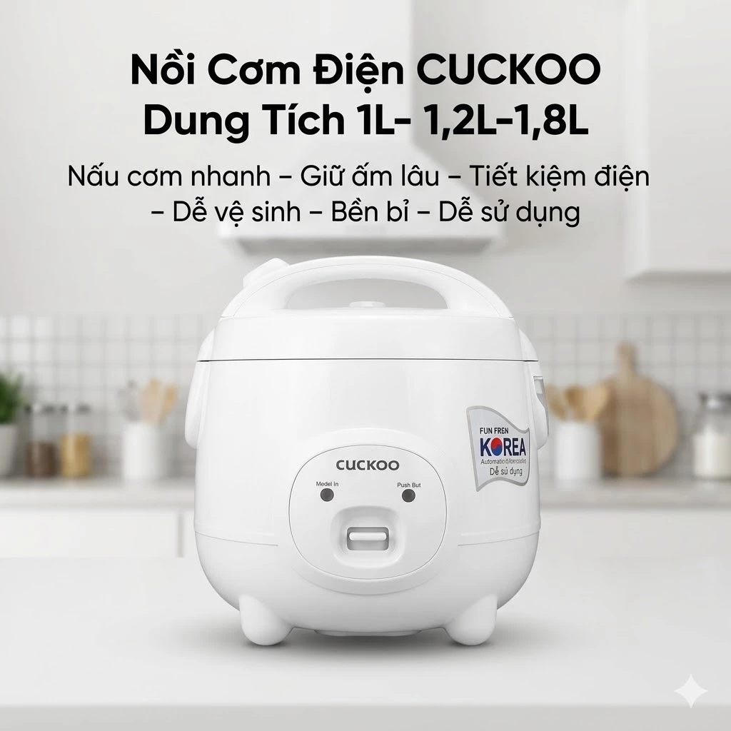 Nồi Cơm Điện Cuckoo - Nồi Cơm Điện Mini- Tiết Kiệm Điện Năng -Công Nghệ Hiện Đại Của Hàn Quốc
