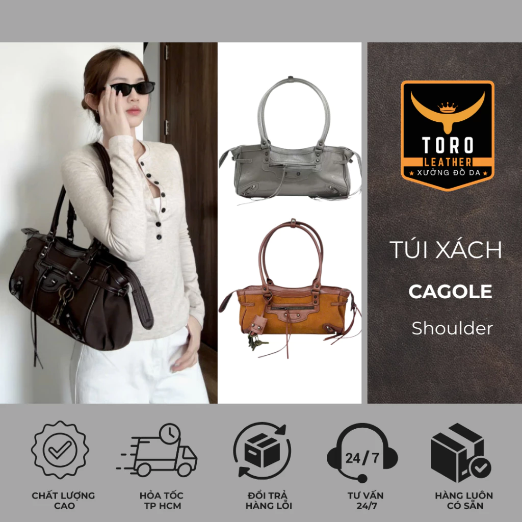 Túi CAGOLE SHOULDER BAG (Hàng có sẵn HCM) - Túi xách da microfiber siêu hot
