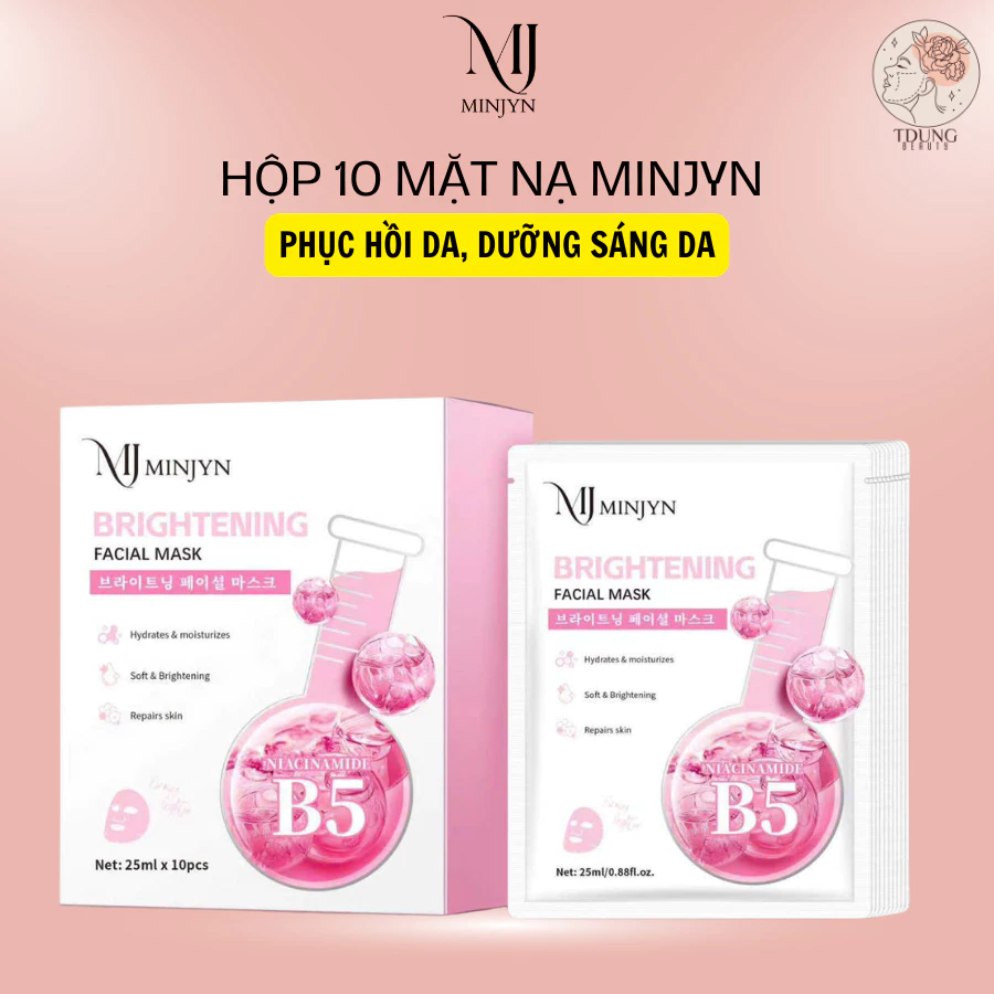 HỘP 10 MIẾNG Mặt Nạ Giấy MINJYN Vitamin B5 Hỗ Trợ Phục hồi 25ml/miếng