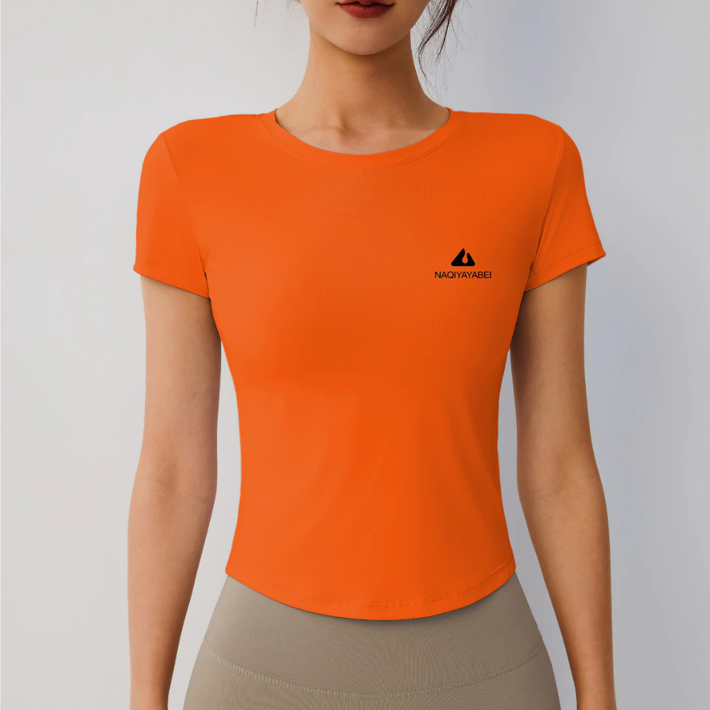 Fom bé - Áo cộc tay NAQI 1030 tập gym, thể thao, chạy bộ vải CREORA