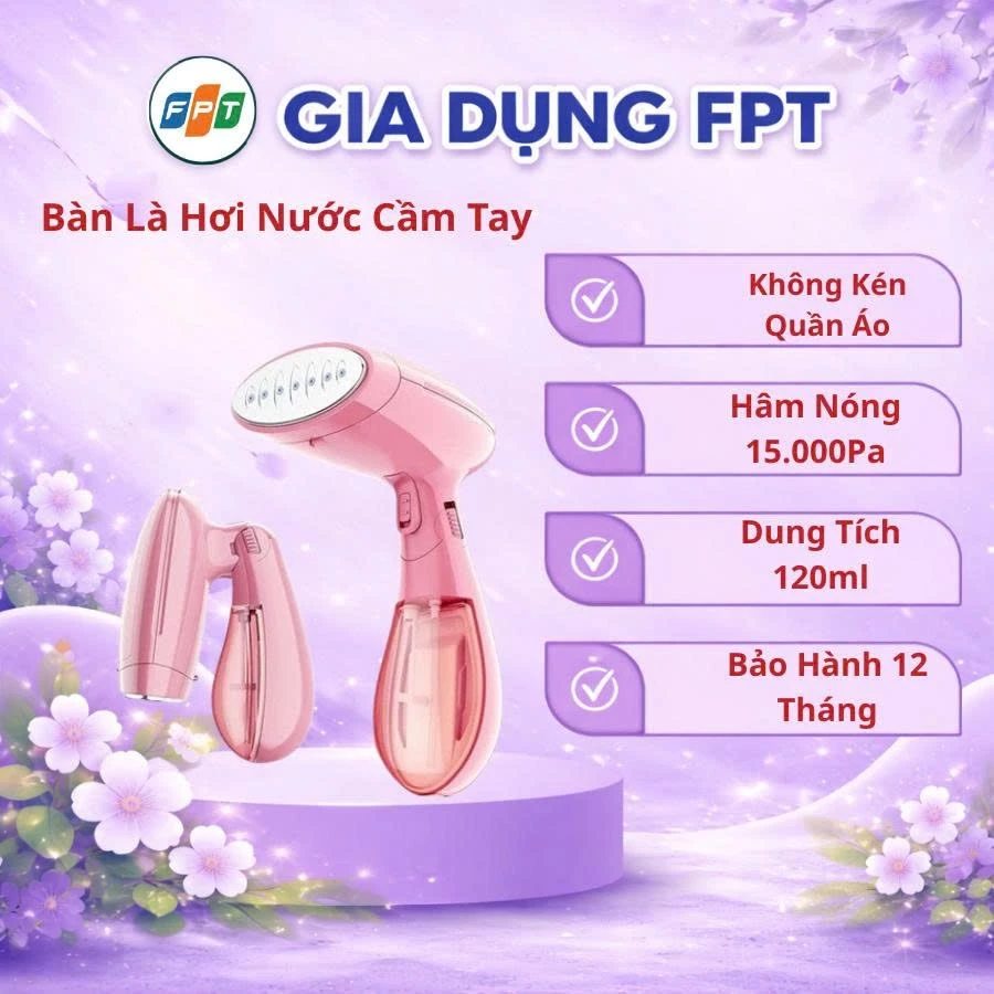 Bàn ủi hơi nước cầm tay gấp gọn, Bàn là hơi nước công suất 1500W, Là thẳng mọi loại vải, Bình 130ml, Bảo Hành 1 Đổi 1Bàn