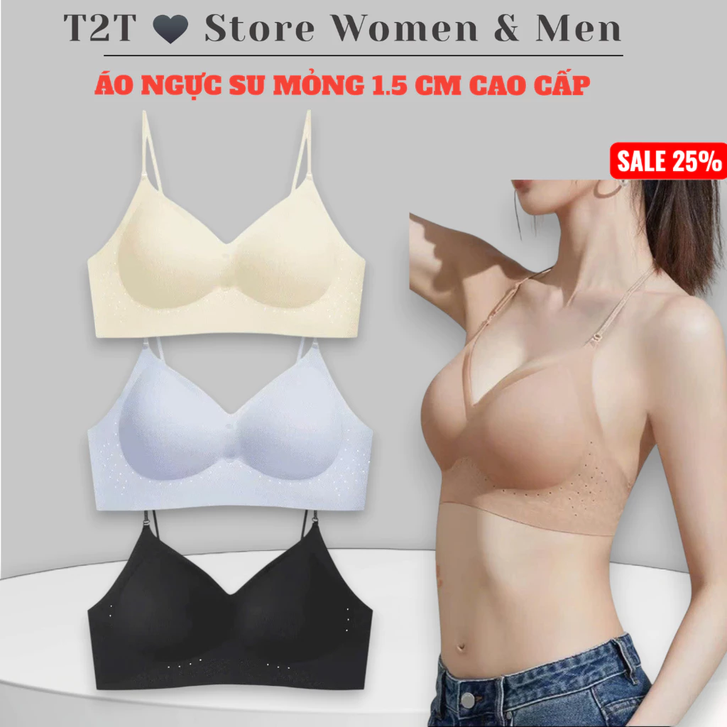 (Siêu Phẩm Mùa Hè) Full size 32-38 Áo Lót Áo Ngực Áo Bra Nữ Mút 1Cm Bảng Hở Lưng Dây Vai Nhỏ Không Lộ Viền Gom Quả Thoán