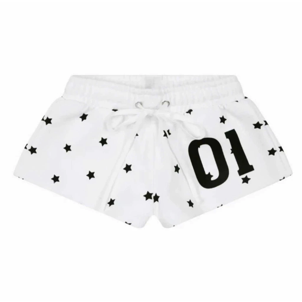 Quần short thể thao nữ cạp trễ bản to hottrend ,Quần đùi nữ  in hình mặc nhà đi chơi đi biển